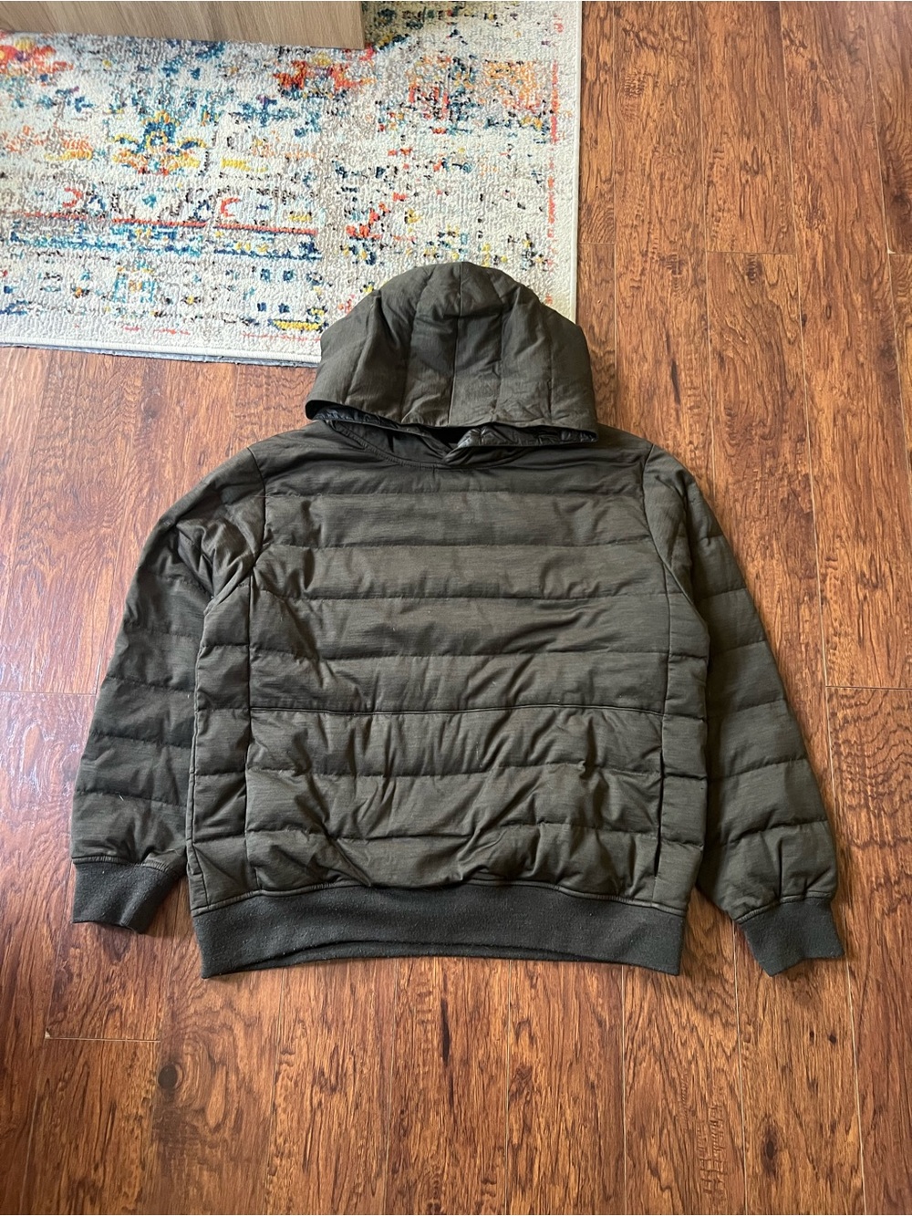 Nanamica Japan Wool Down Puffer Hoodie Insulated Men's Size XL Olive Green